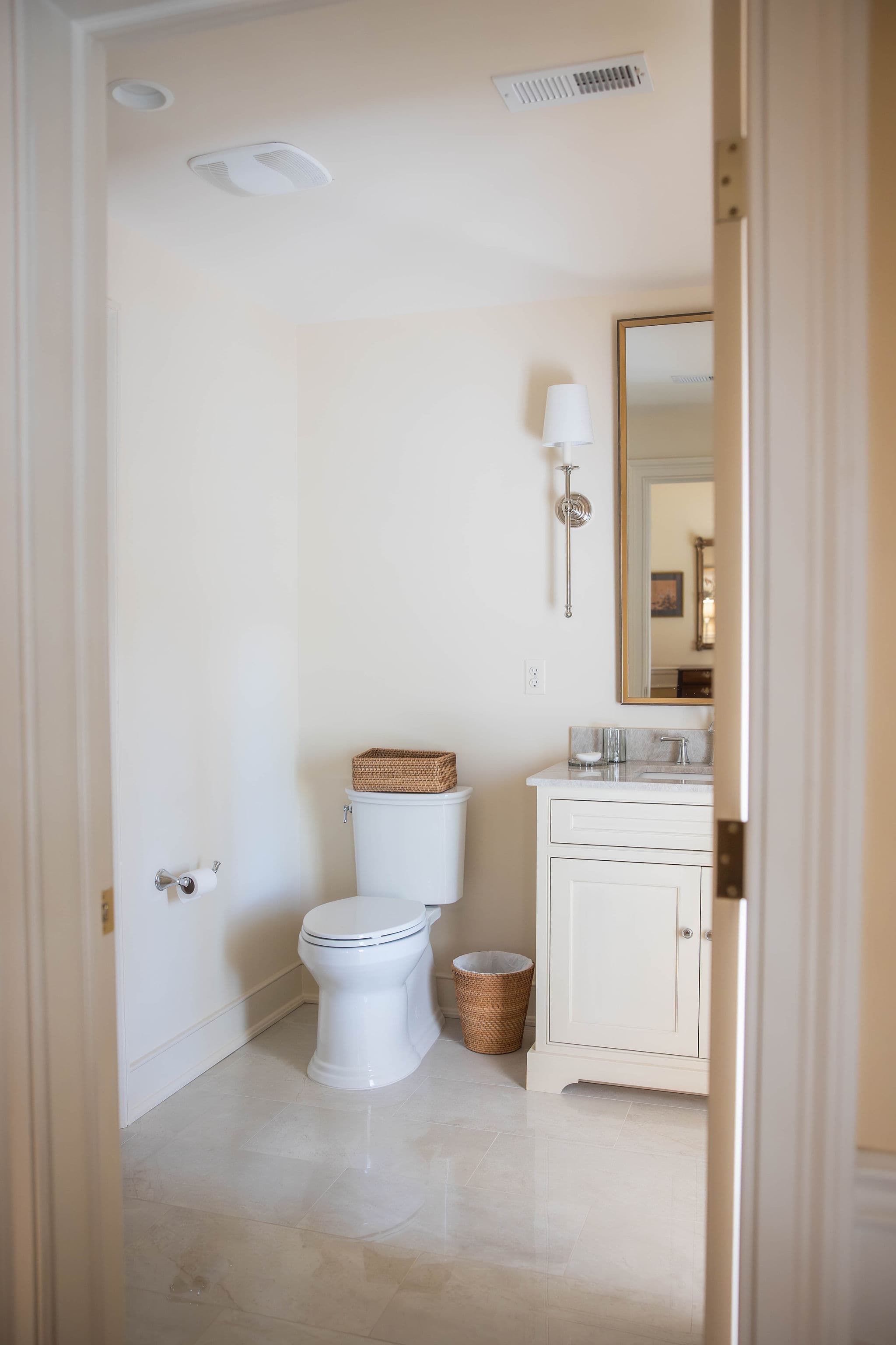 The vanity area of the suite 1 bathroom