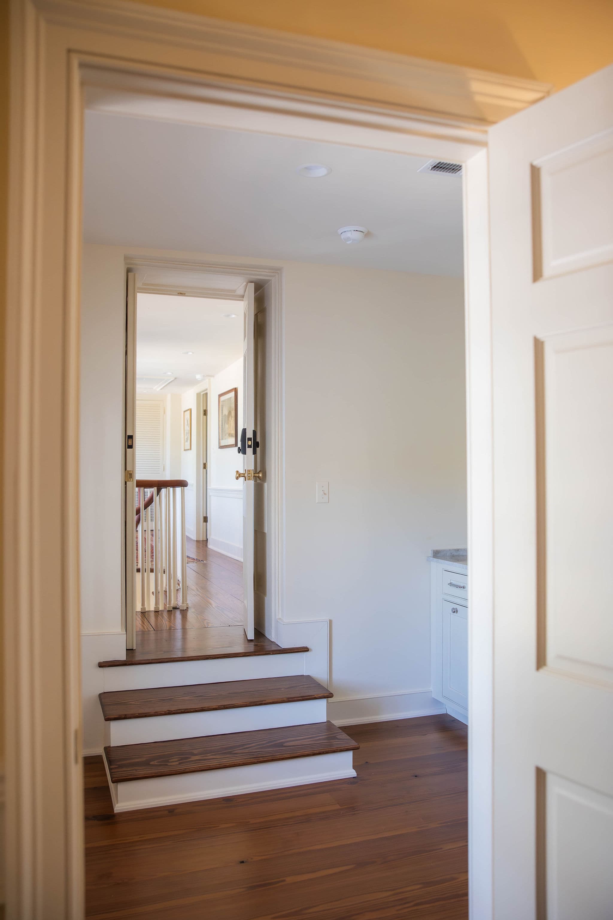 The exit door of the suite looking into the hallway