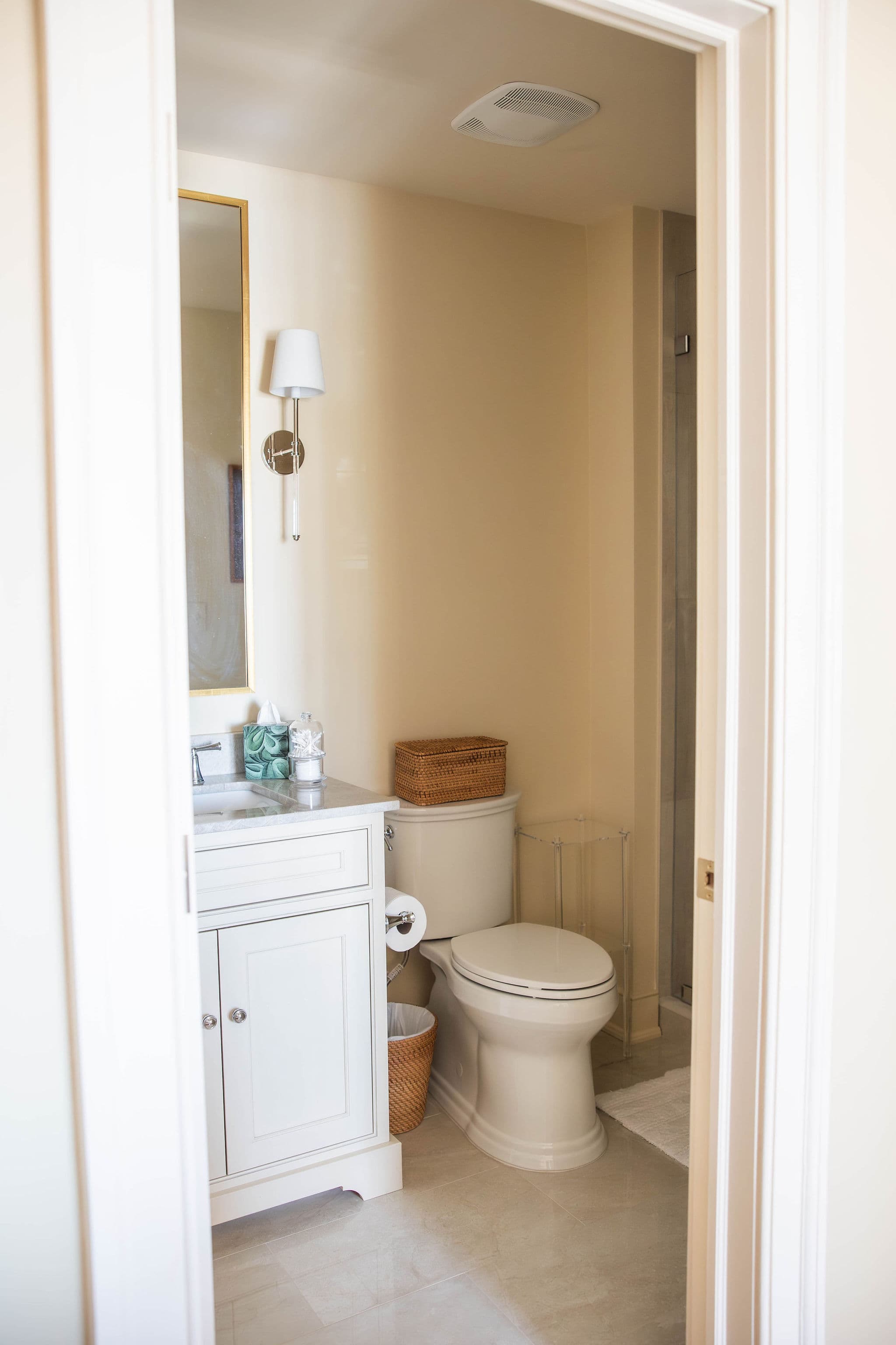 front view of in suite bathroom